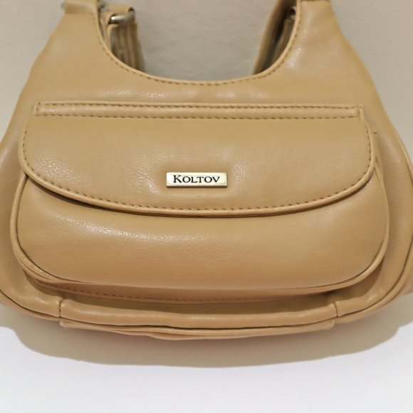 Koltov Mid Size Tan Hobo Handbag, Hobo Purse with Lots of Pockets - Picture 2 of 8
